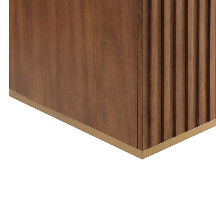 Bemma, Terra 24" Single Floating Vanity, Walnut/Satin Brass, White Quartz Top#top-options_white-quartz-top