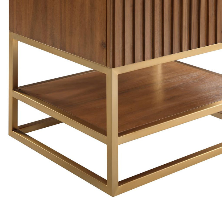 Bemma, Terra 48" Single Vanity, Walnut/Satin Brass, White Quartz Top#top-options_white-quartz-top