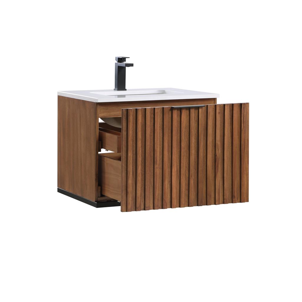 Bemma, Terra 24" Single Floating Vanity, Walnut/Matte Black, White Quartz Top#top-options_white-quartz-top