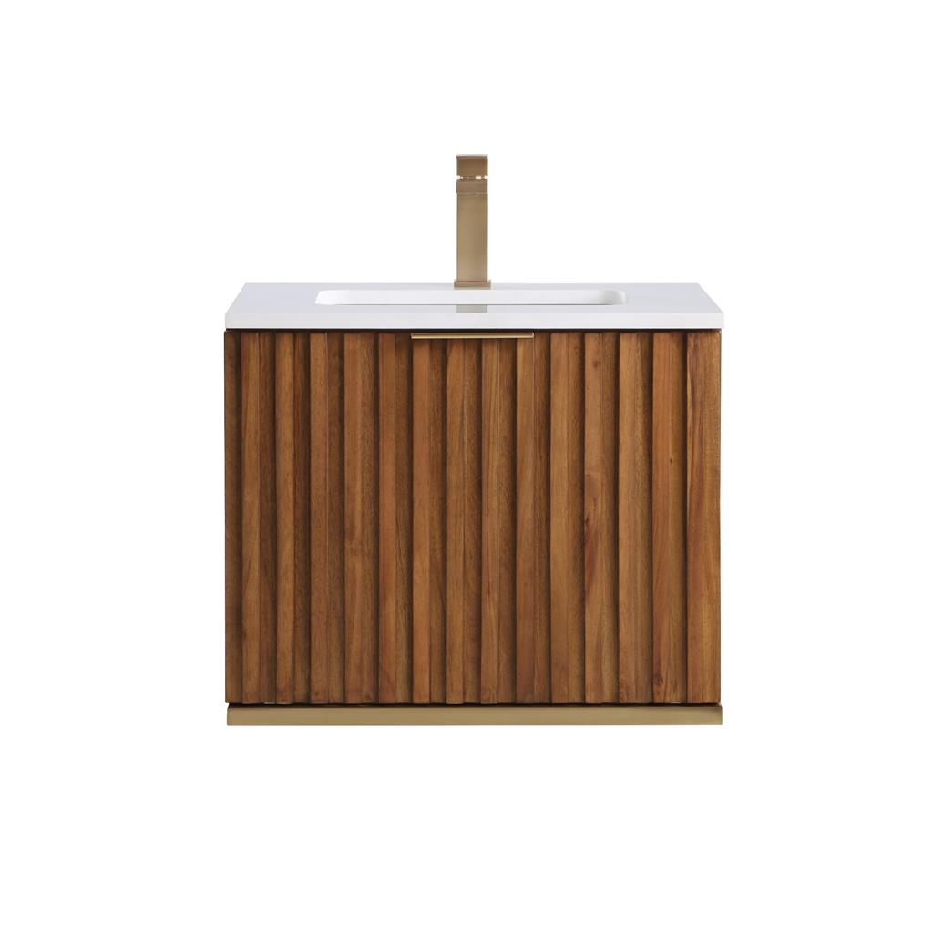 Bemma, Terra 24" Single Floating Vanity, Walnut/Satin Brass, White Quartz Top#top-options_white-quartz-top
