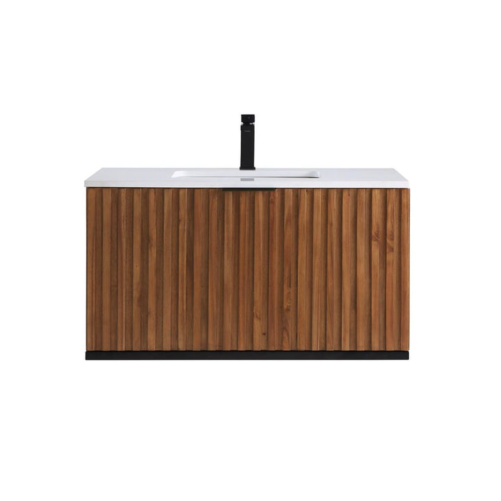 Bemma, Terra 36" Single Floating Vanity, Walnut/Matte Black, White Quartz Top#top-options_white-quartz-top
