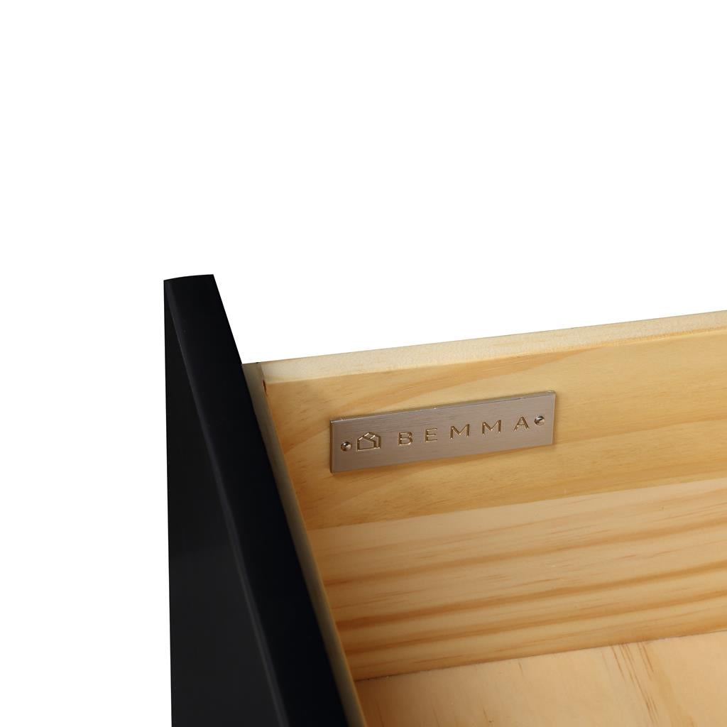 Bemma, Gracie 36" Single Vanity, Midnight Black/Satin Brass, Carrara Marble Top#top-options_carrara-marble-top