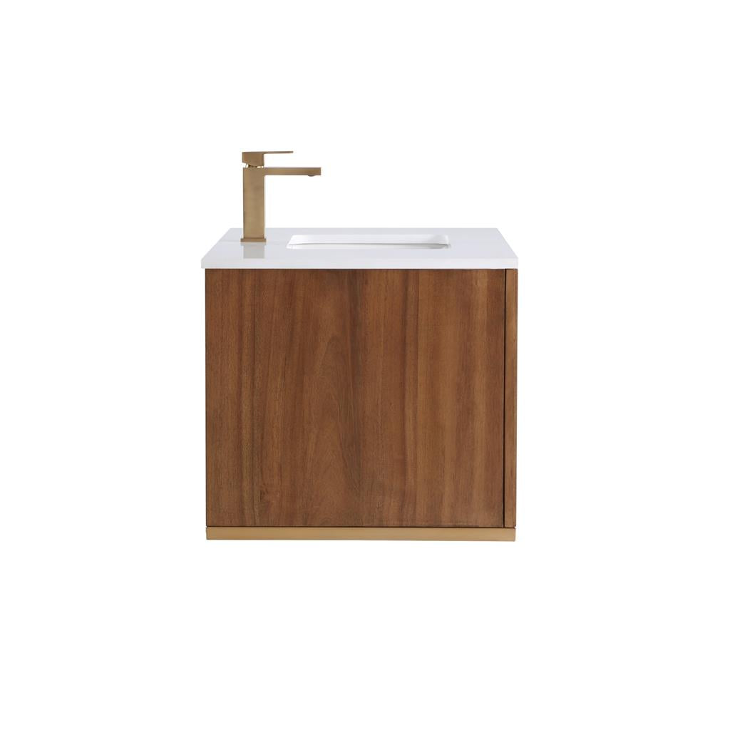 Bemma, Terra 36" Single Floating Vanity, Walnut/Satin Brass, White Quartz Top#top-options_white-quartz-top