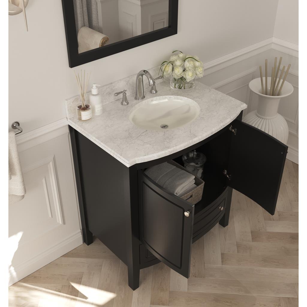 Laviva Estella 32" Espresso Bathroom Vanity#top-options_white-carrara-marble-top