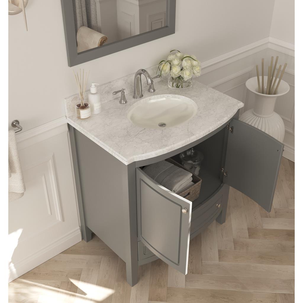 Laviva Estella 32" Grey Bathroom Vanity#top-options_white-carrara-marble-top