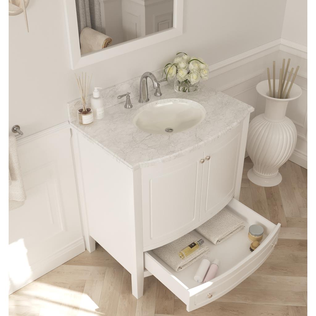 Laviva Estella 32" White Bathroom Vanity#top-options_white-carrara-marble-top