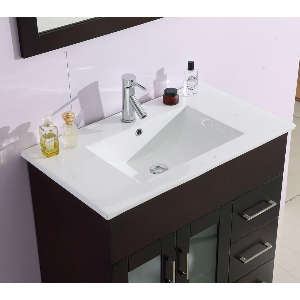 Laviva Nova 32" Brown Bathroom Vanity#top-options_white-ceramic-basin-top