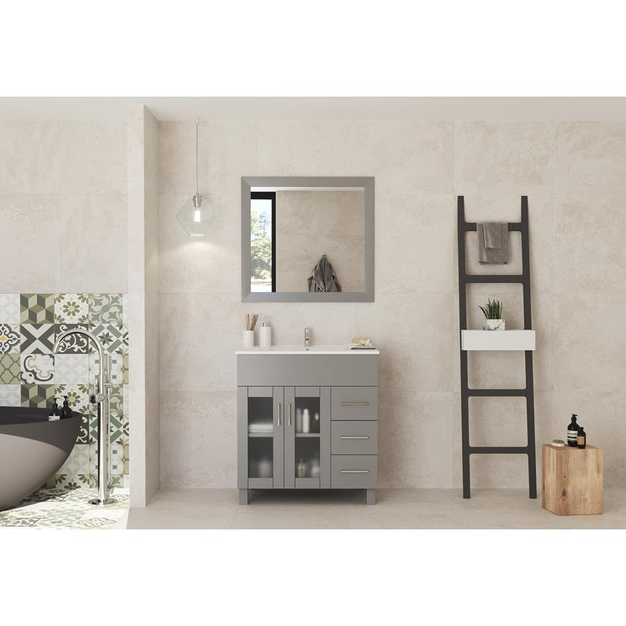 Laviva Nova 32" Grey Bathroom Vanity#top-options_white-ceramic-basin-top