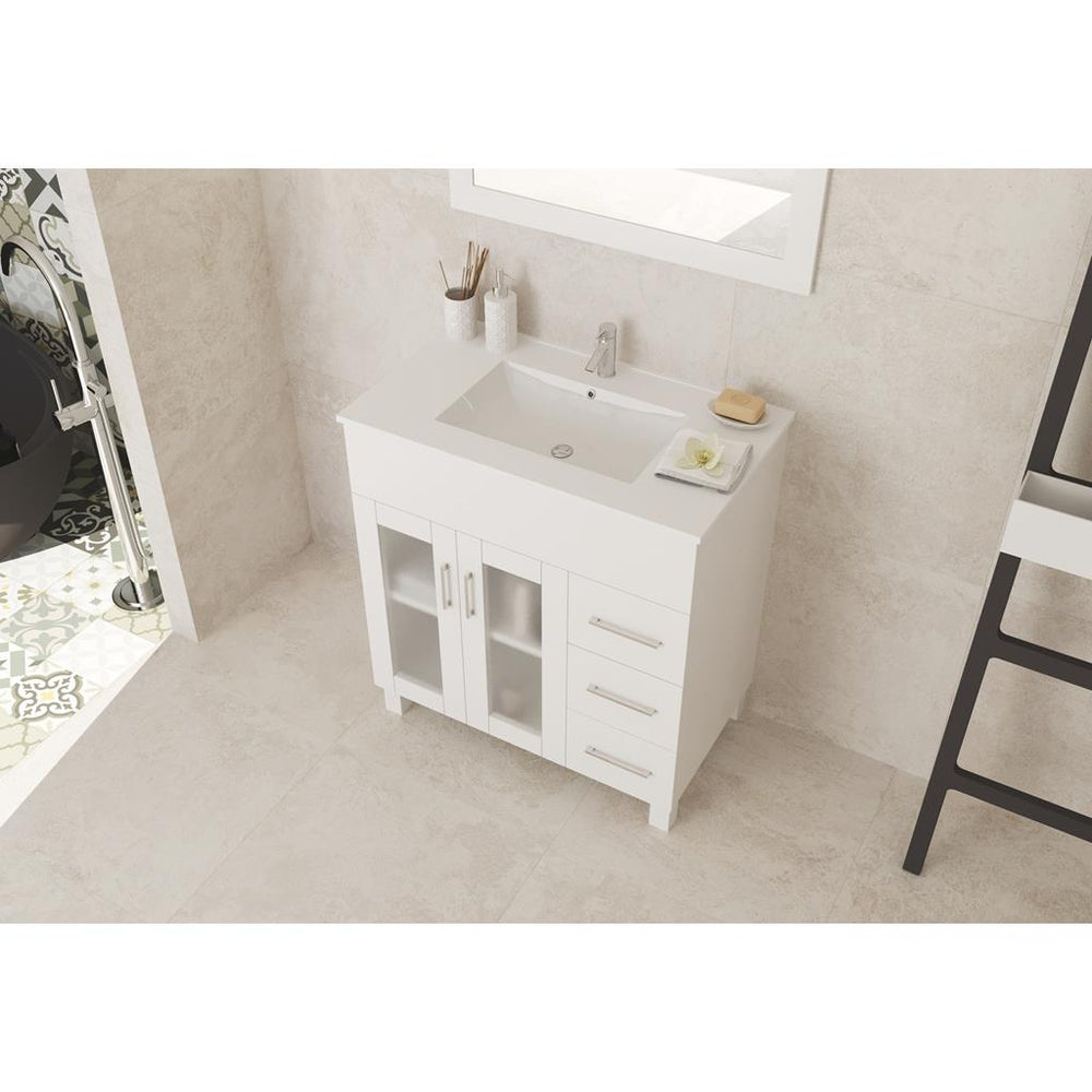 Laviva Nova 32" White Bathroom Vanity#top-options_white-ceramic-basin-top