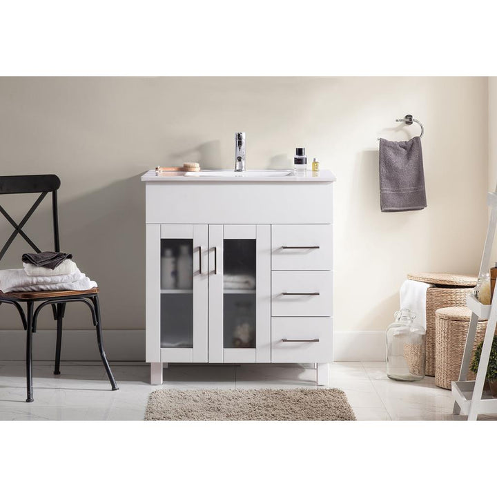 Laviva Nova 32" White Bathroom Vanity#top-options_white-ceramic-basin-top
