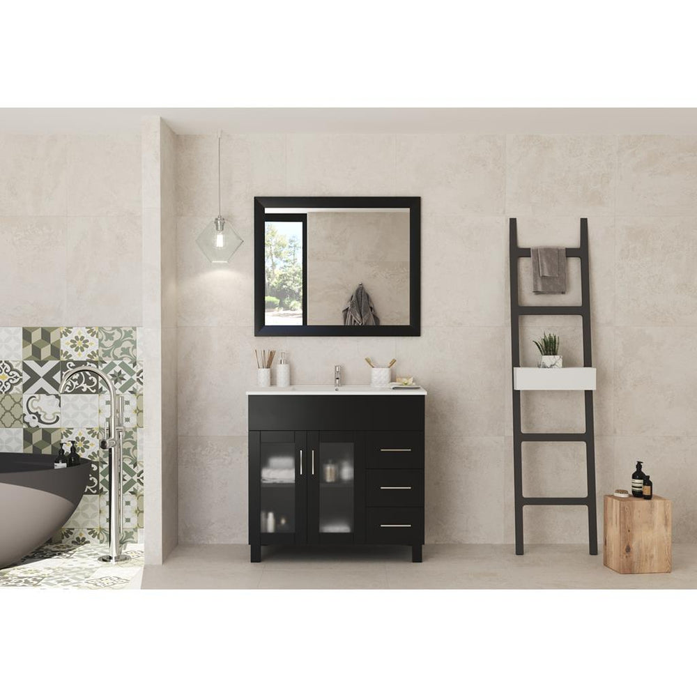 Laviva Nova 36" Espresso Bathroom Vanity#top-options_white-ceramic-basin-top