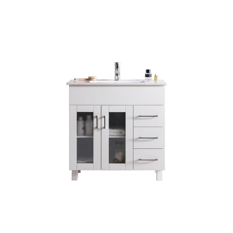 Laviva Nova 36" White Bathroom Vanity#top-options_white-ceramic-basin-top