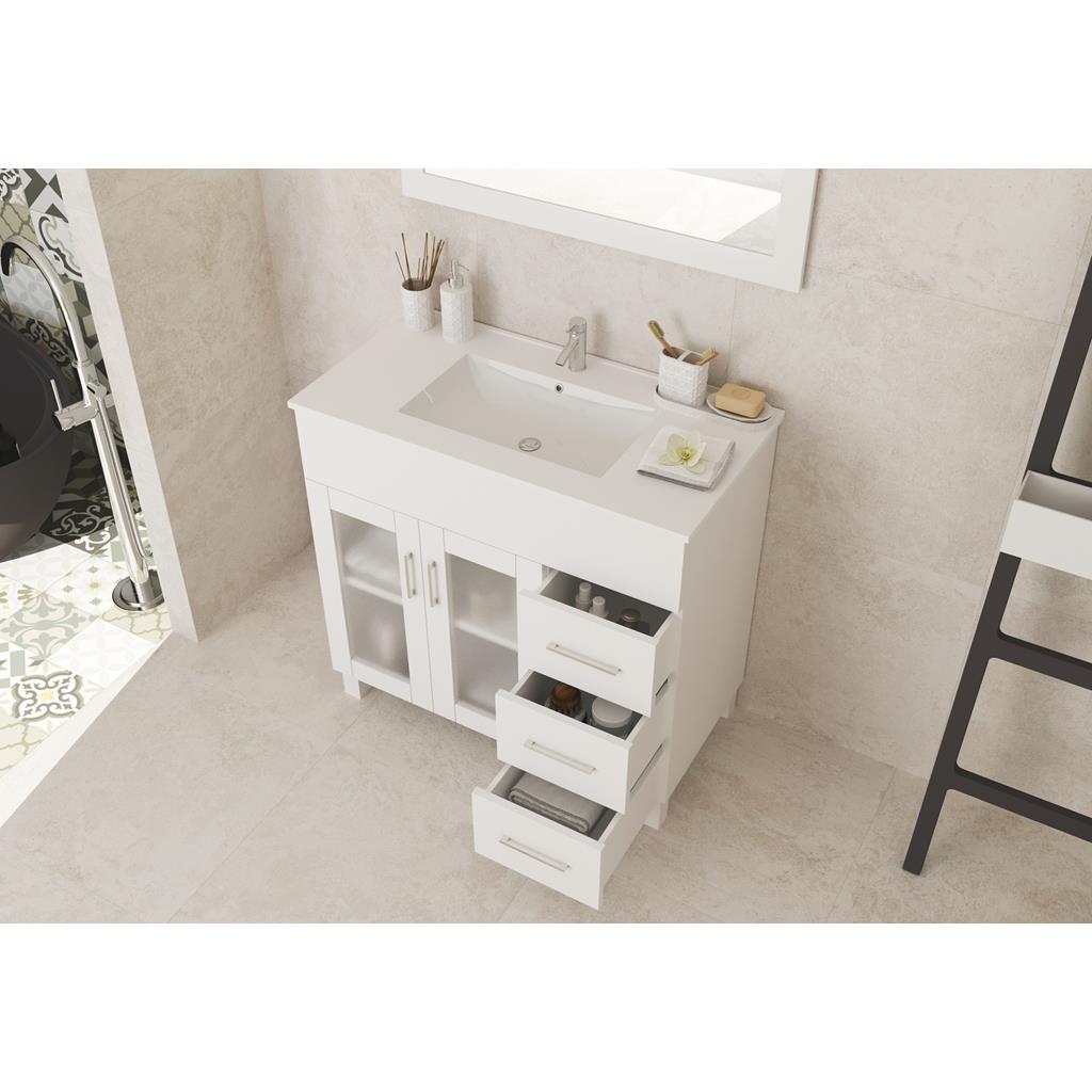 Laviva Nova 36" White Bathroom Vanity#top-options_white-ceramic-basin-top