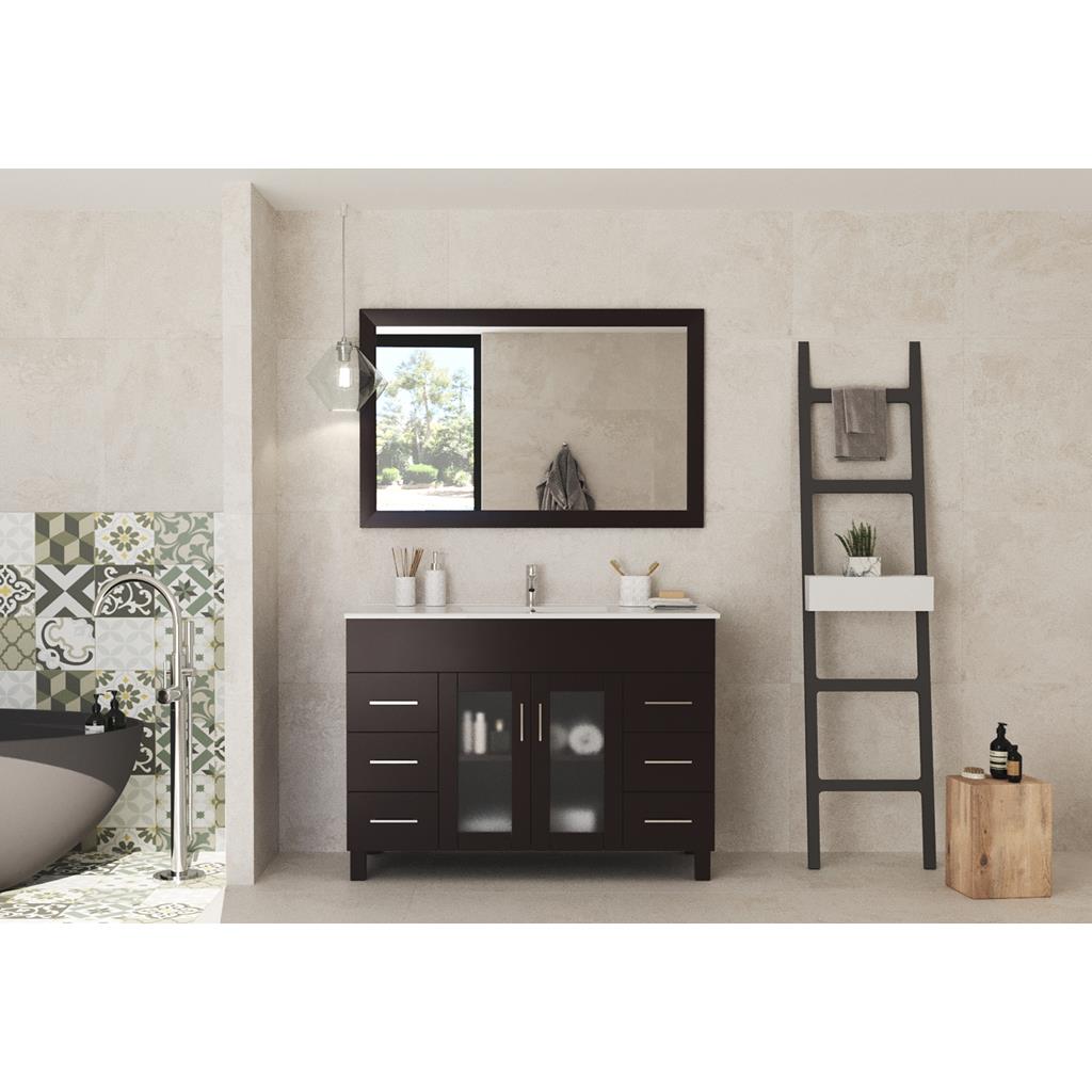 Laviva Nova 48" Brown Bathroom Vanity#top-options_white-ceramic-basin-top