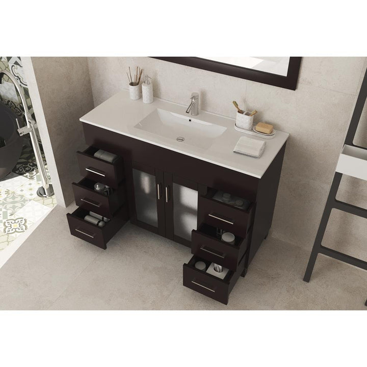 Laviva Nova 48" Brown Bathroom Vanity#top-options_white-ceramic-basin-top