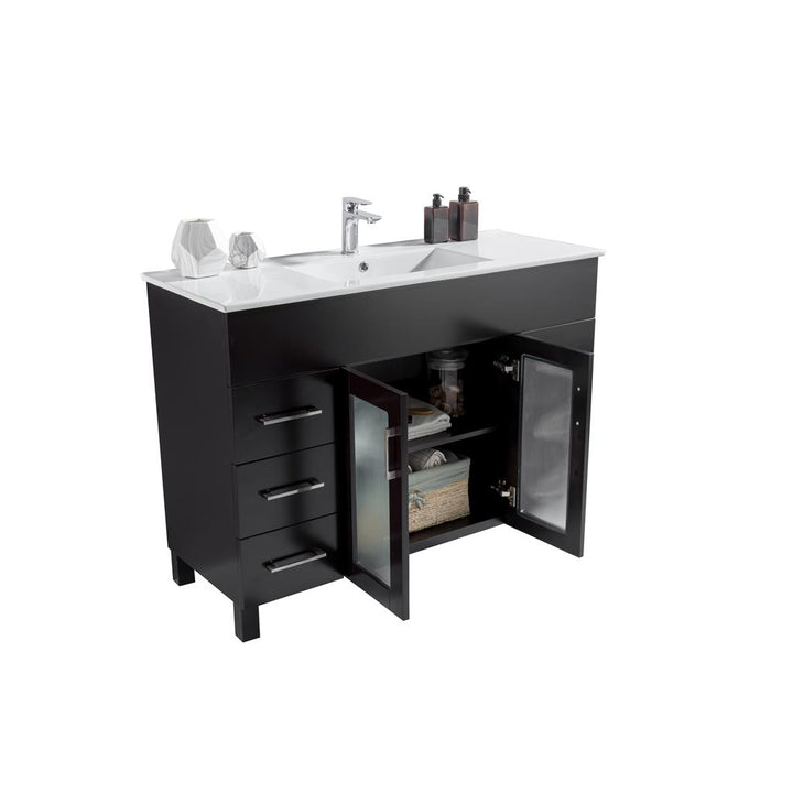 Laviva Nova 48" Espresso Bathroom Vanity#top-options_white-ceramic-basin-top