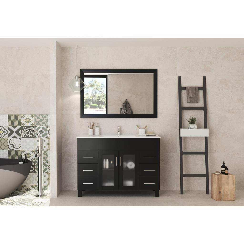 Laviva Nova 48" Espresso Bathroom Vanity#top-options_white-ceramic-basin-top