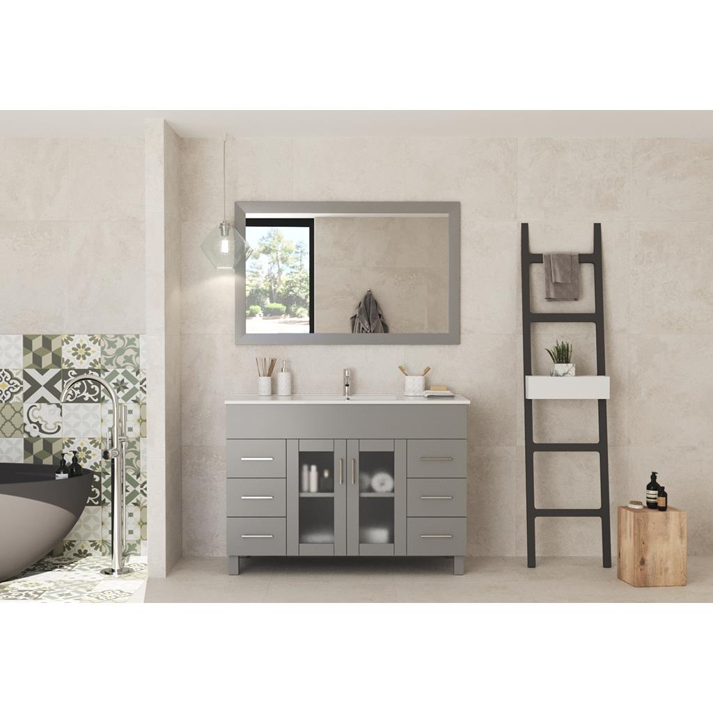 Laviva Nova 48" Grey Bathroom Vanity#top-options_white-ceramic-basin-top