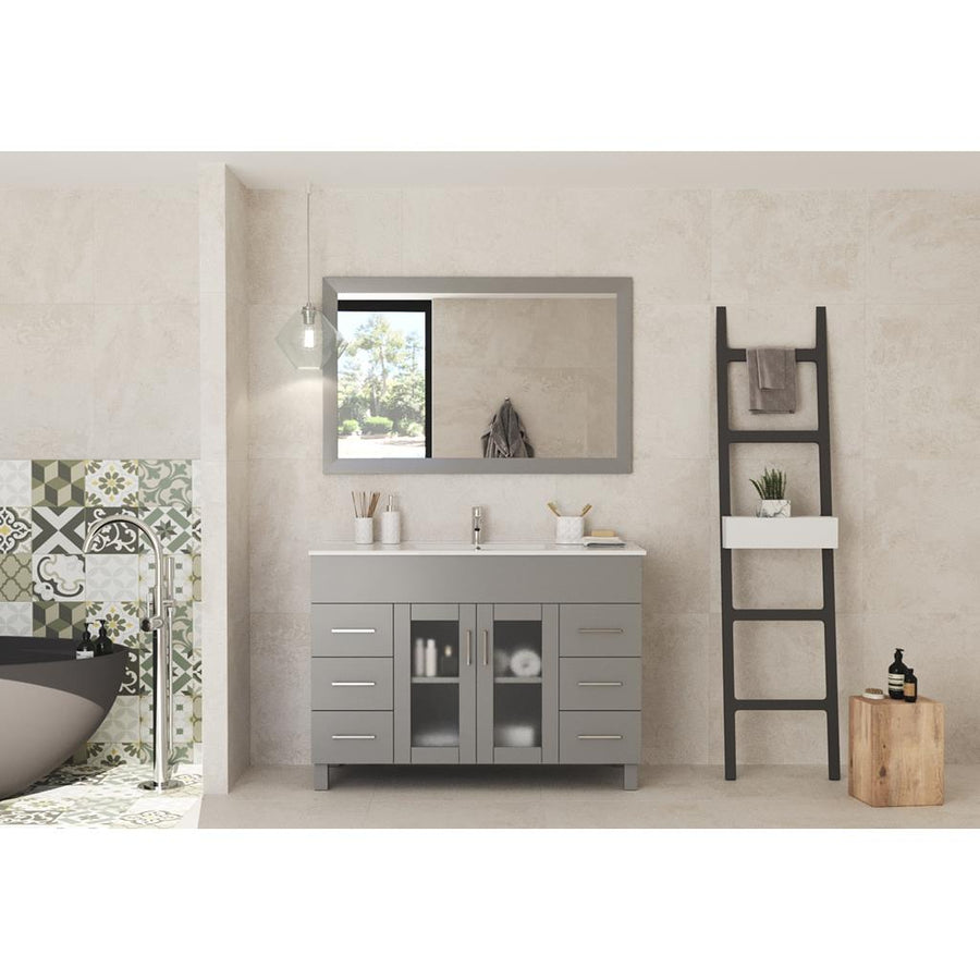 Laviva Nova 48" Grey Bathroom Vanity#top-options_white-ceramic-basin-top