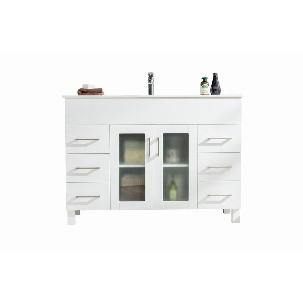 Laviva Nova 48" White Bathroom Vanity#top-options_white-ceramic-basin-top