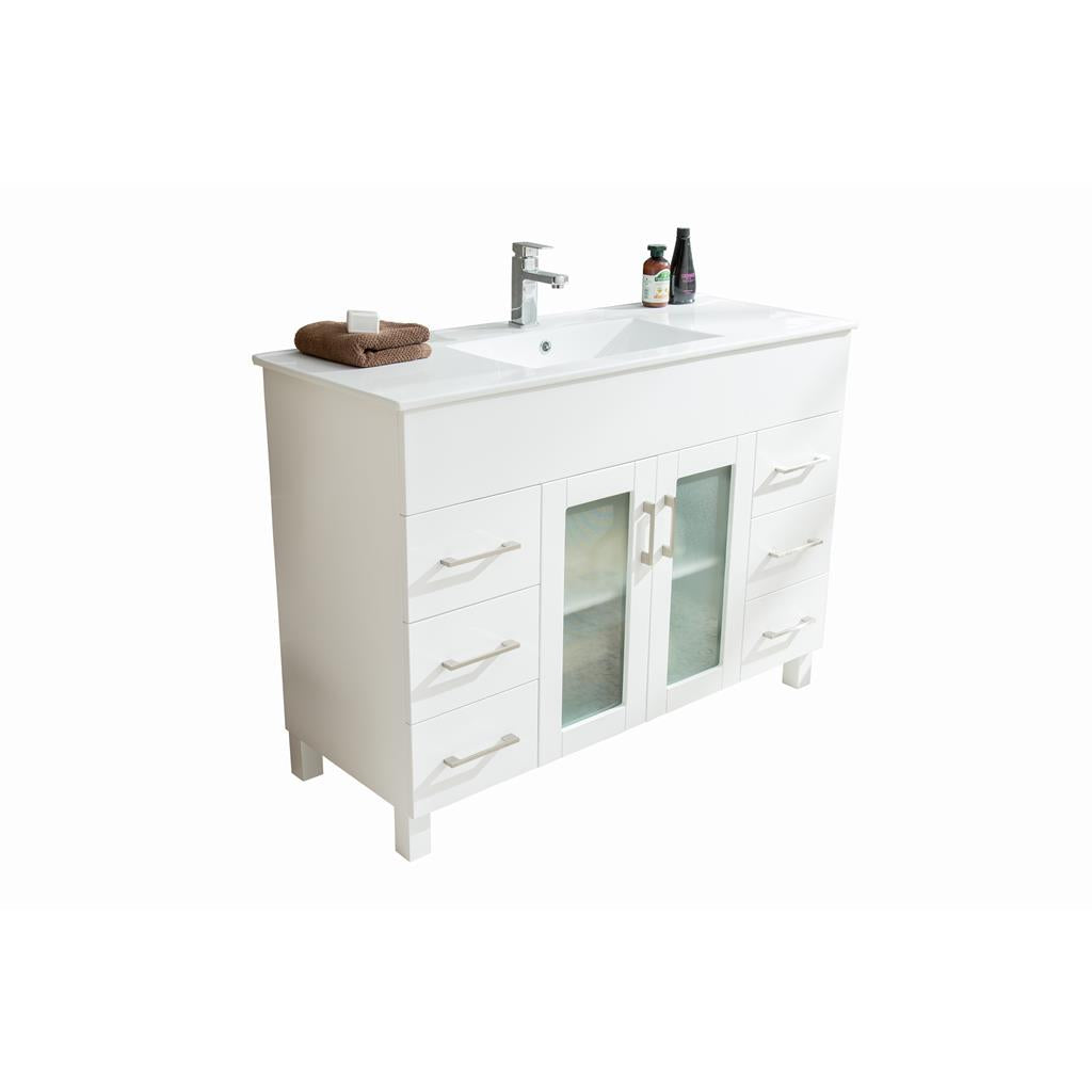 Laviva Nova 48" White Bathroom Vanity#top-options_white-ceramic-basin-top
