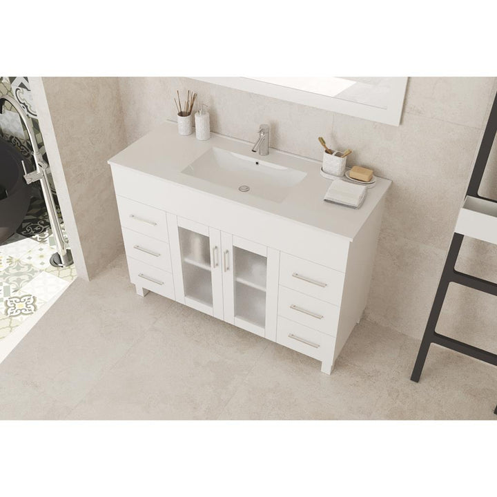 Laviva Nova 48" White Bathroom Vanity#top-options_white-ceramic-basin-top