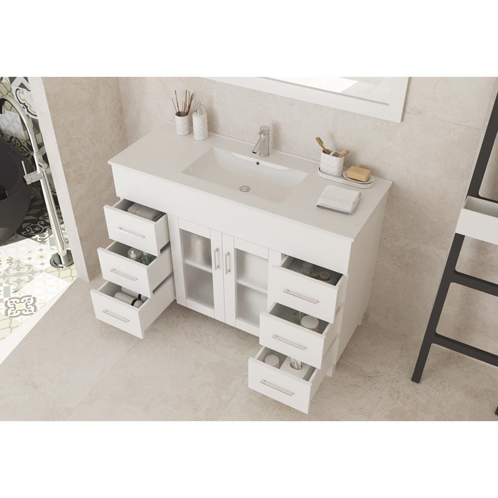 Laviva Nova 48" White Bathroom Vanity#top-options_white-ceramic-basin-top