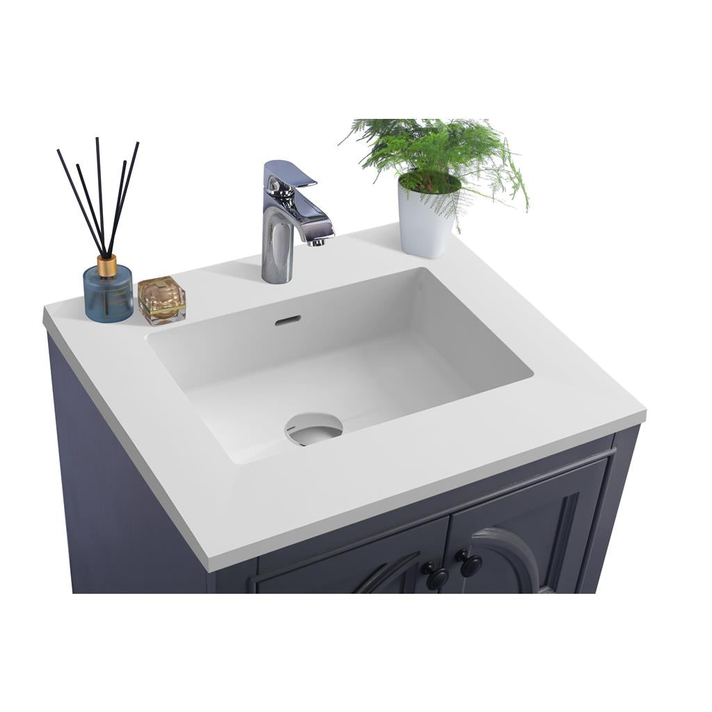 Laviva Odyssey 24" Maple Grey Bathroom Vanity#top-options_matte-white-viva-stone-solid-surface-top