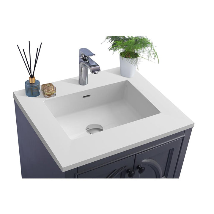 Laviva Odyssey 24" Maple Grey Bathroom Vanity#top-options_matte-white-viva-stone-solid-surface-top