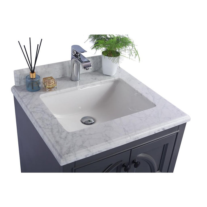 Laviva Odyssey 24" Maple Grey Bathroom Vanity#top-options_white-carrara-marble-top