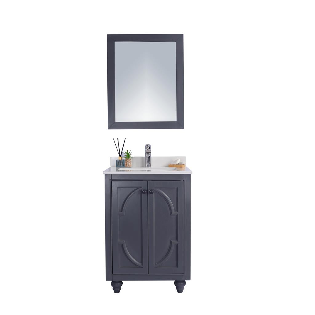 Laviva Odyssey 24" Maple Grey Bathroom Vanity#top-options_white-quartz-top