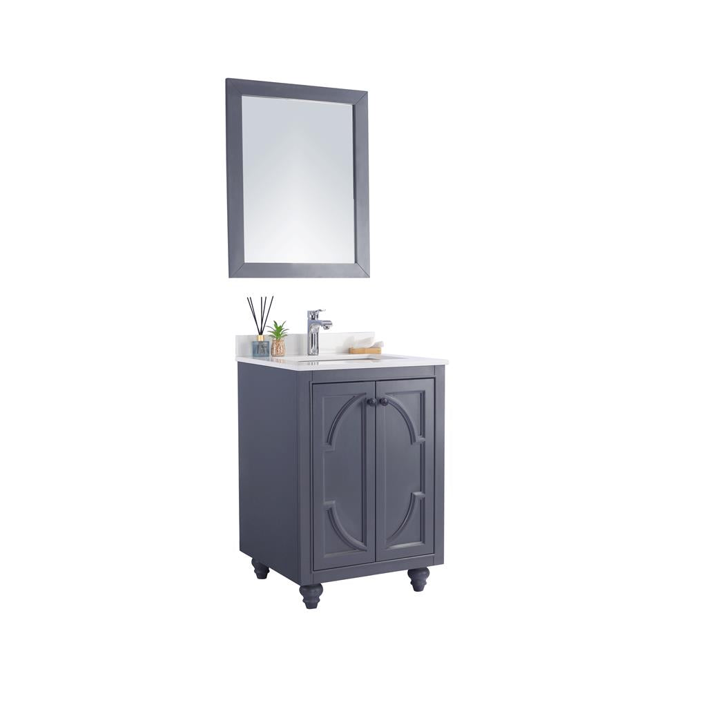 Laviva Odyssey 24" Maple Grey Bathroom Vanity#top-options_white-quartz-top