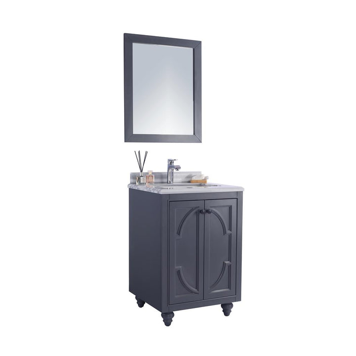 Laviva Odyssey 24" Maple Grey Bathroom Vanity#top-options_white-stripes-marble-top