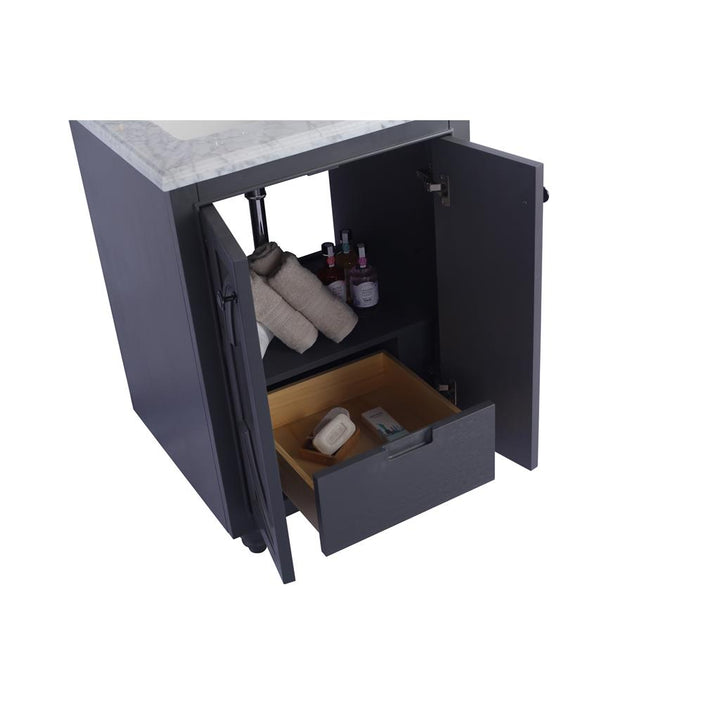 Laviva Odyssey 24" Maple Grey Bathroom Vanity#top-options_white-stripes-marble-top