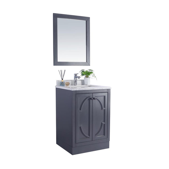 Laviva Odyssey 24" Maple Grey Bathroom Vanity#top-options_white-stripes-marble-top