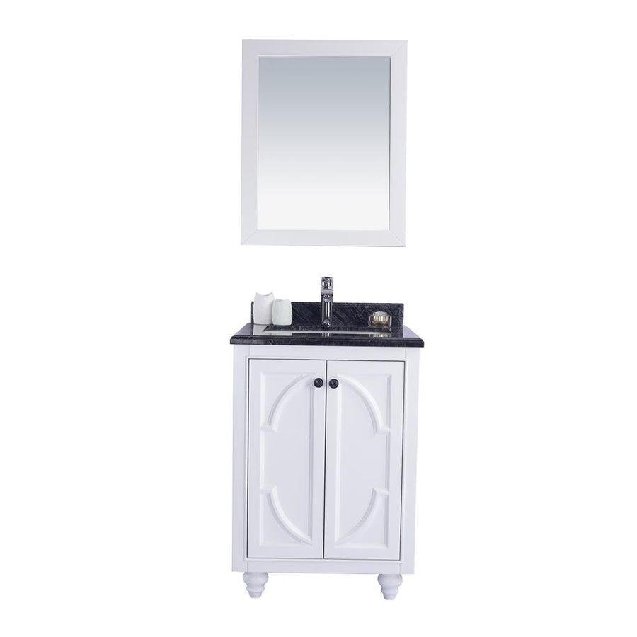 Laviva Odyssey 24" White Bathroom Vanity#top-options_black-wood-marble-top