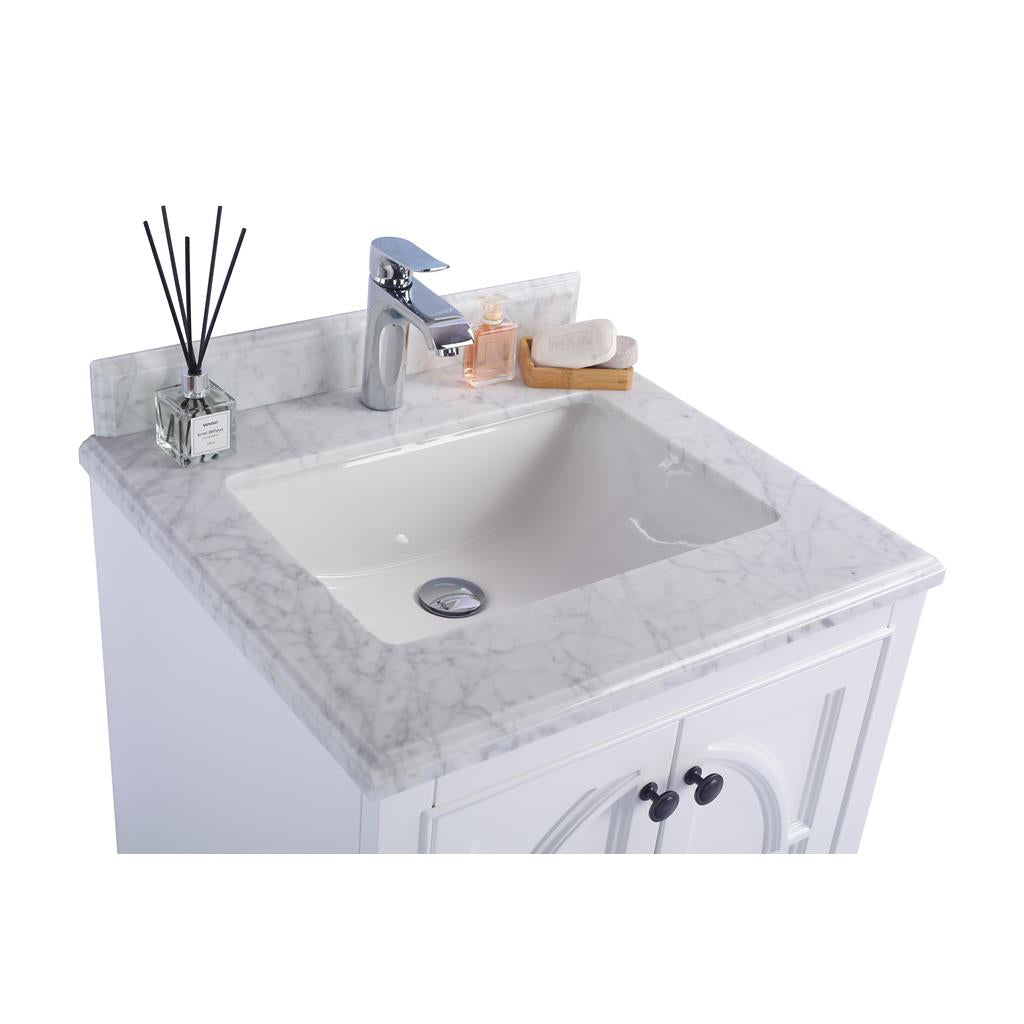 Laviva Odyssey 24" White Bathroom Vanity#top-options_white-carrara-marble-top