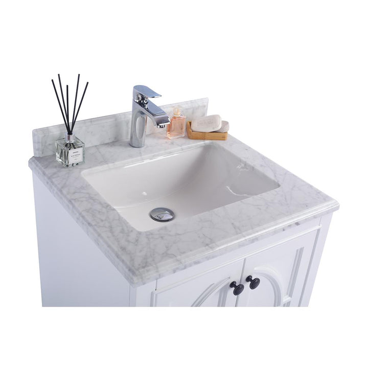 Laviva Odyssey 24" White Bathroom Vanity#top-options_white-carrara-marble-top