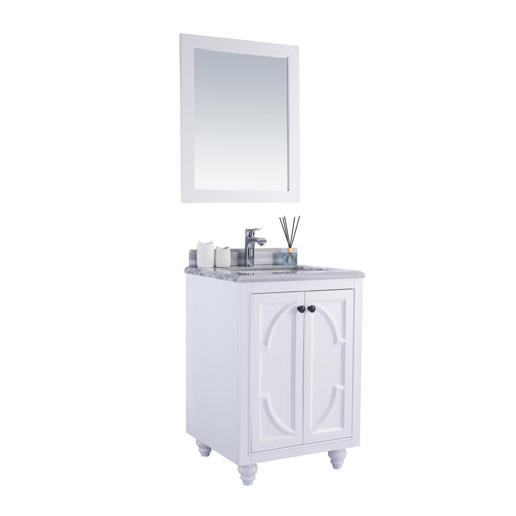 Laviva Odyssey 24" White Bathroom Vanity#top-options_white-stripes-marble-top