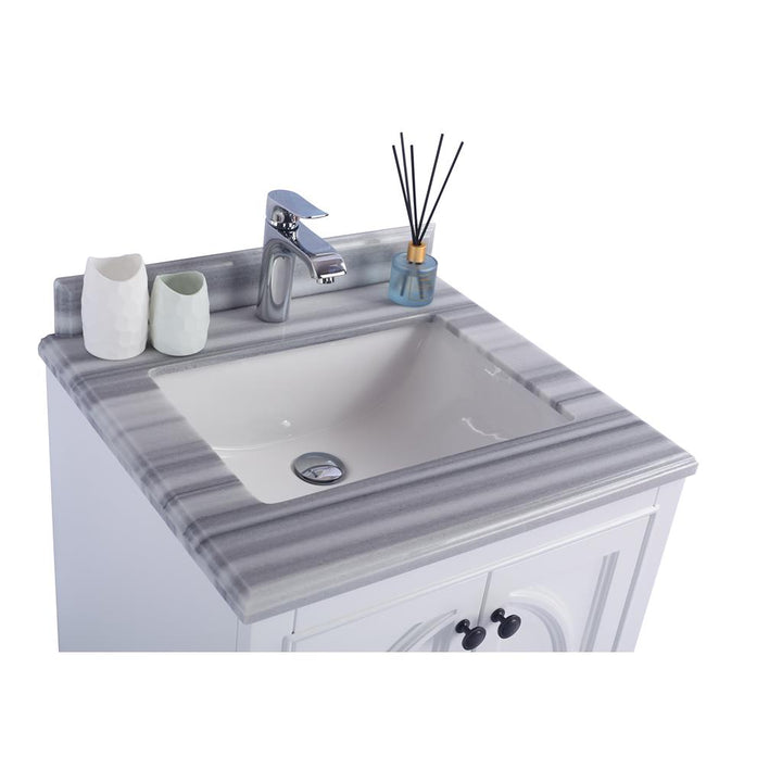 Laviva Odyssey 24" White Bathroom Vanity#top-options_white-stripes-marble-top