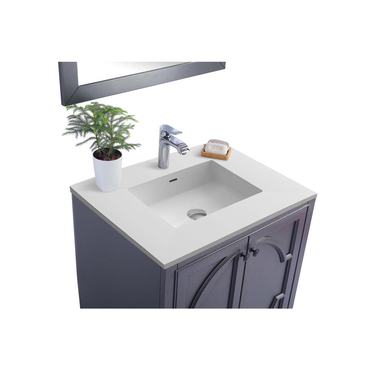 Laviva Odyssey 30" Maple Grey Bathroom Vanity#top-options_matte-white-viva-stone-solid-surface-top