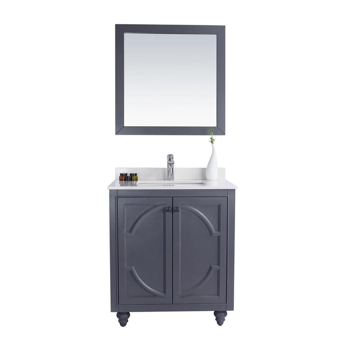 Laviva Odyssey 30" Maple Grey Bathroom Vanity#top-options_white-quartz-top