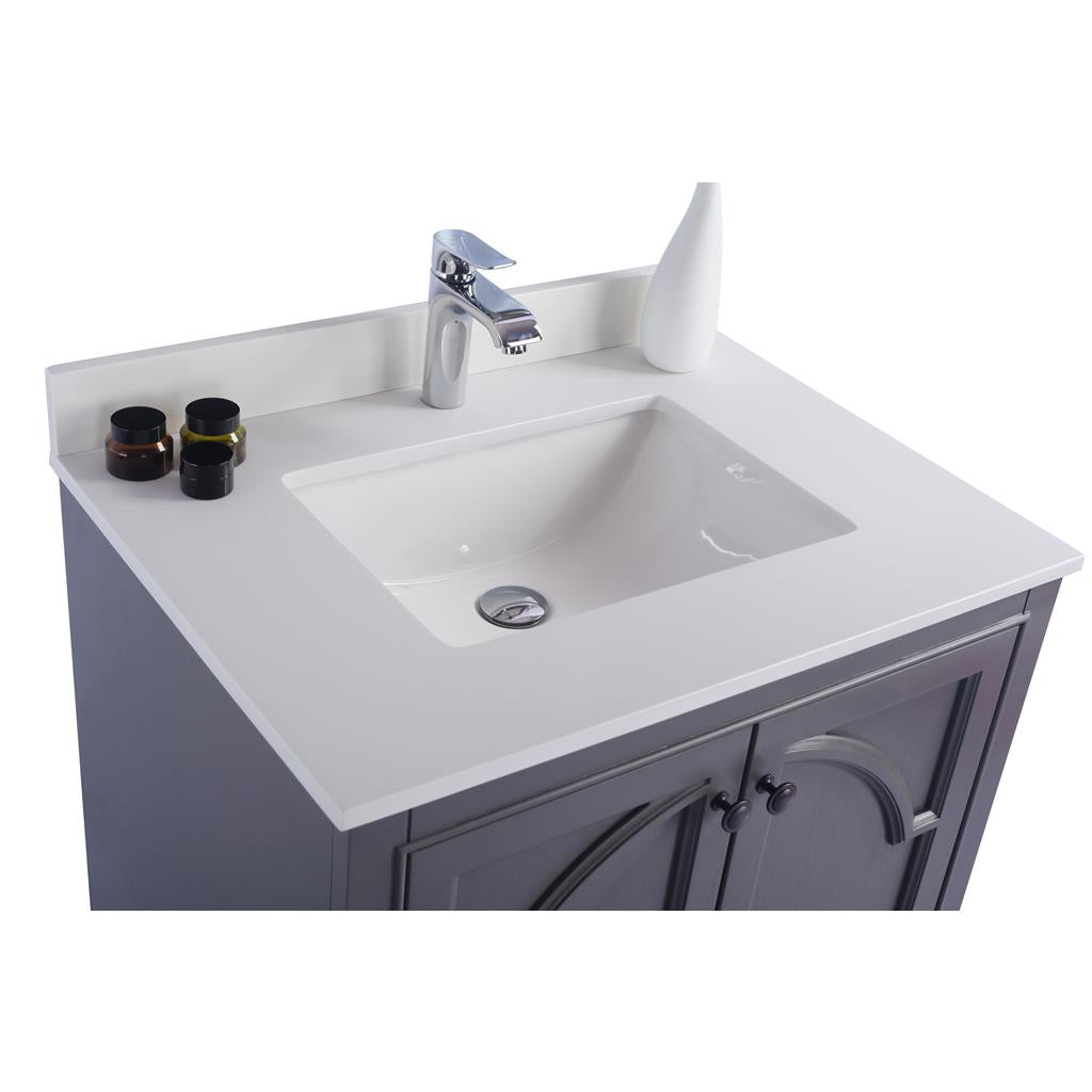 Laviva Odyssey 30" Maple Grey Bathroom Vanity#top-options_white-quartz-top