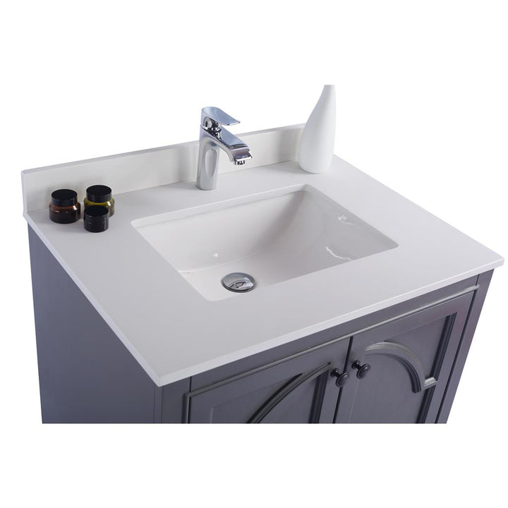 Laviva Odyssey 30" Maple Grey Bathroom Vanity#top-options_white-quartz-top