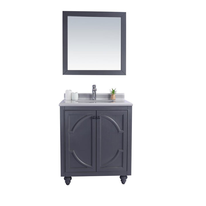 Laviva Odyssey 30" Maple Grey Bathroom Vanity#top-options_white-stripes-marble-top
