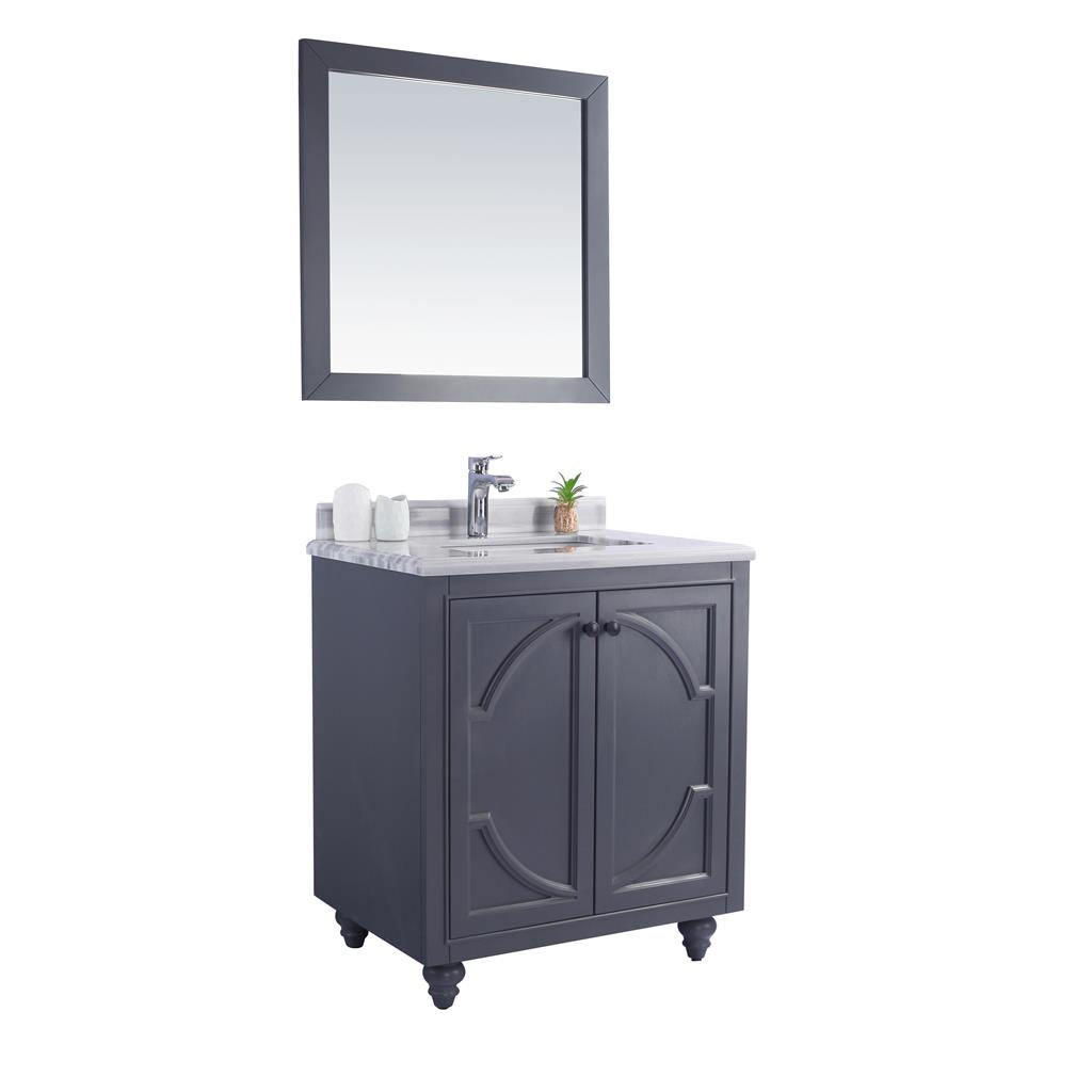 Laviva Odyssey 30" Maple Grey Bathroom Vanity#top-options_white-stripes-marble-top