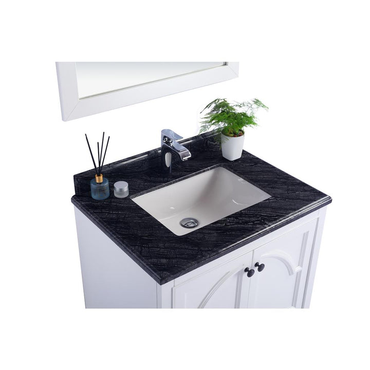 Laviva Odyssey 30" White Bathroom Vanity#top-options_black-wood-marble-top