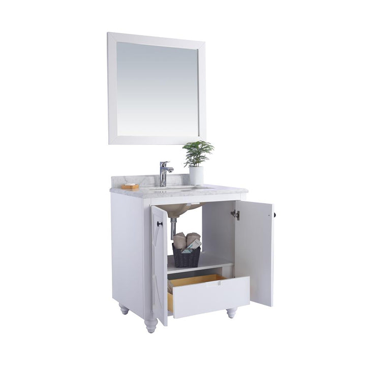 Laviva Odyssey 30" White Bathroom Vanity#top-options_black-wood-marble-top