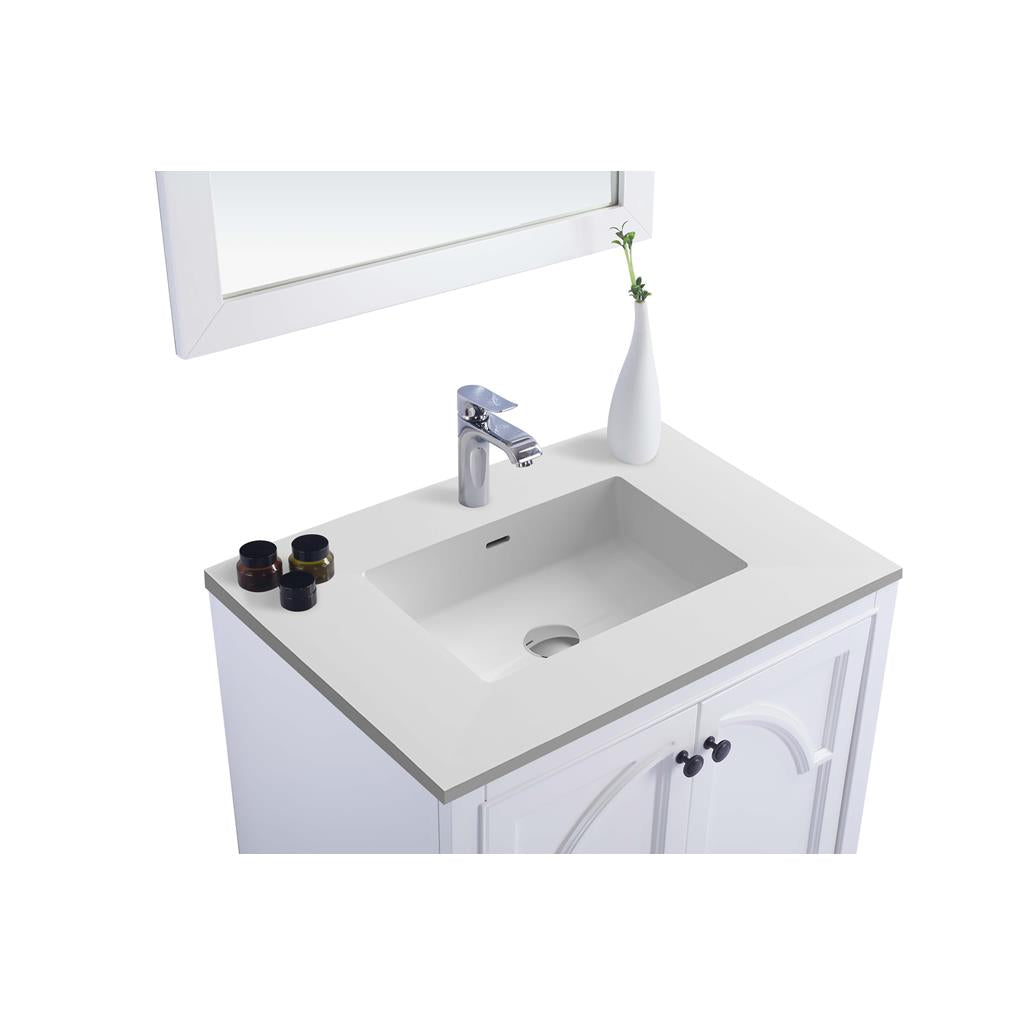 Laviva Odyssey 30" White Bathroom Vanity#top-options_matte-white-viva-stone-solid-surface-top