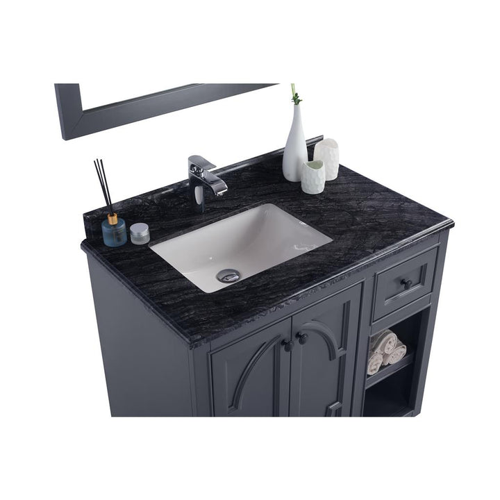 Laviva Odyssey 36" Maple Grey Bathroom Vanity#top-options_black-wood-marble-top